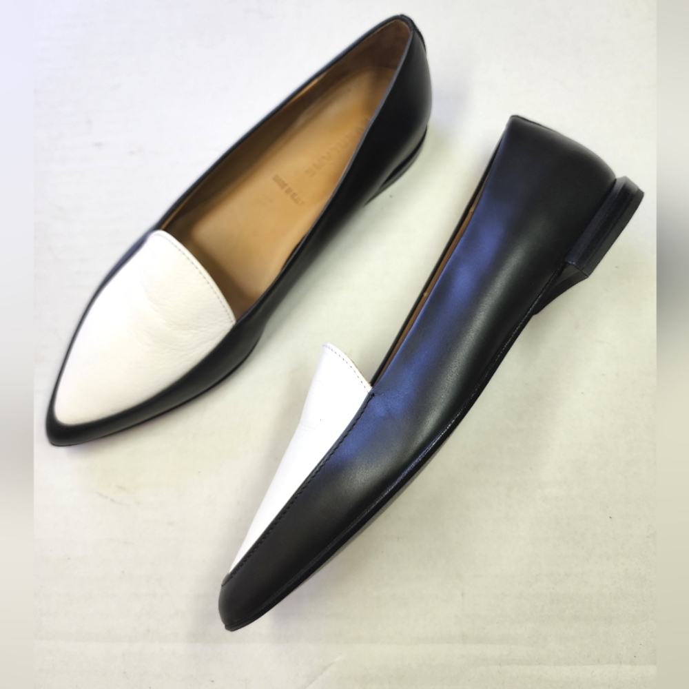 Everlane Elegant Leather Black and White Loafers 6.5 - Picture 4 of 9